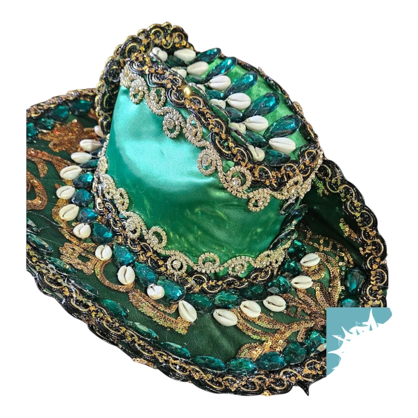 Sombrero Decorado Grande Oggun and Oshoci Hat Santeria, Ifa Handmade Sombrero de Ogun and Oshoci