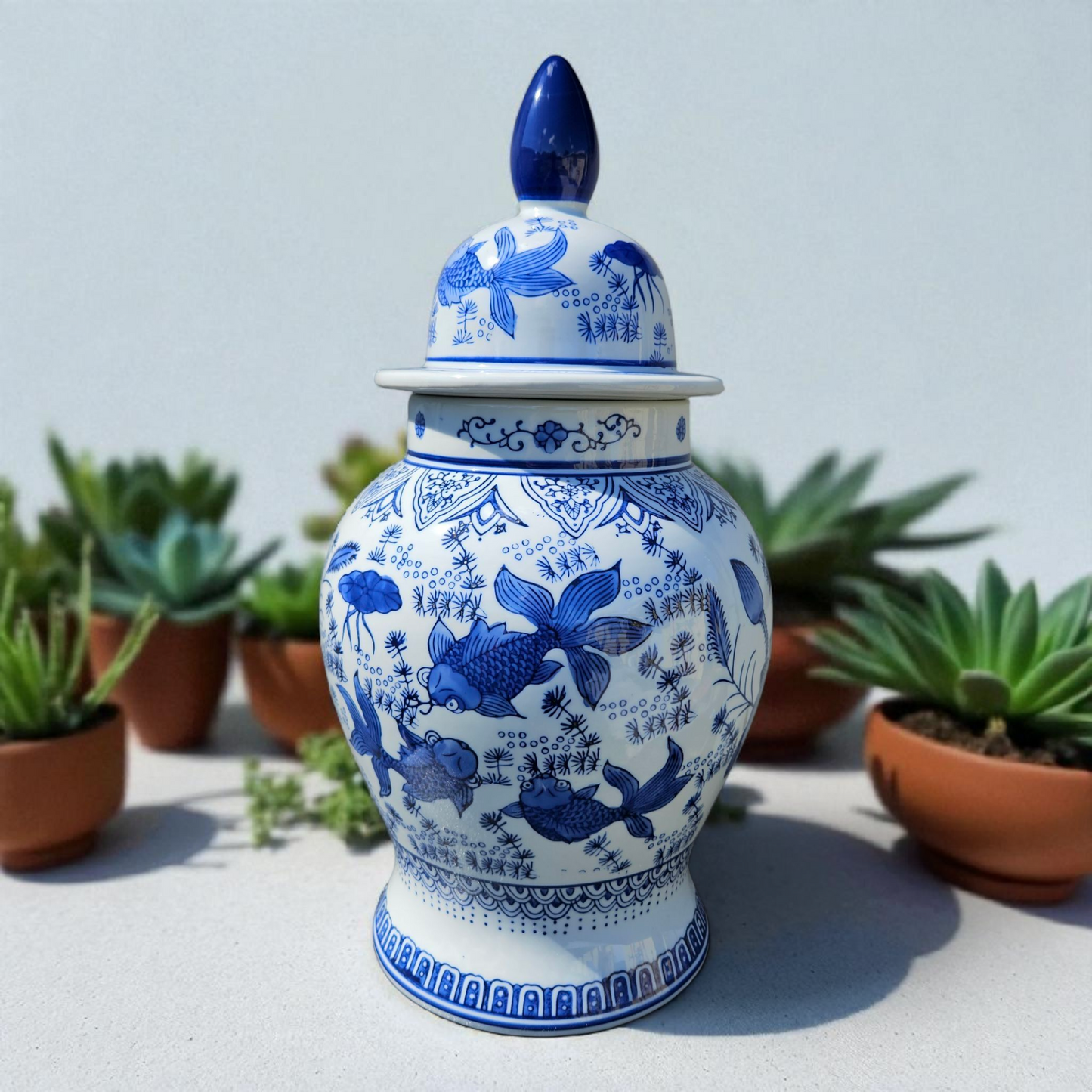 Olokun Porcelain Ginger Jar Potiche 17” – Sopera de