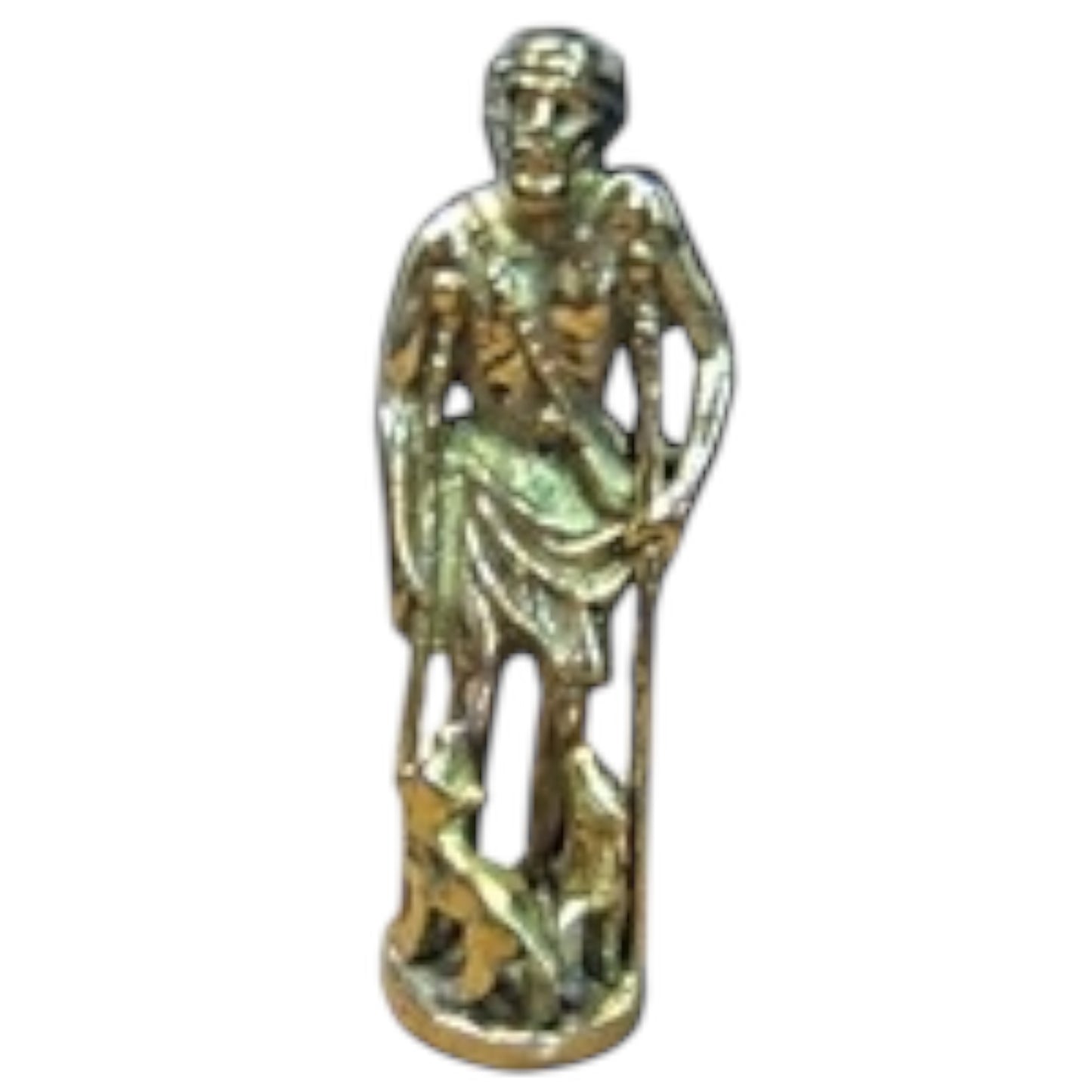 San Lazaro 5" , 6" , 8" and 4" Bronze - Patron of Healing & Protection - Religious Statue Figurine