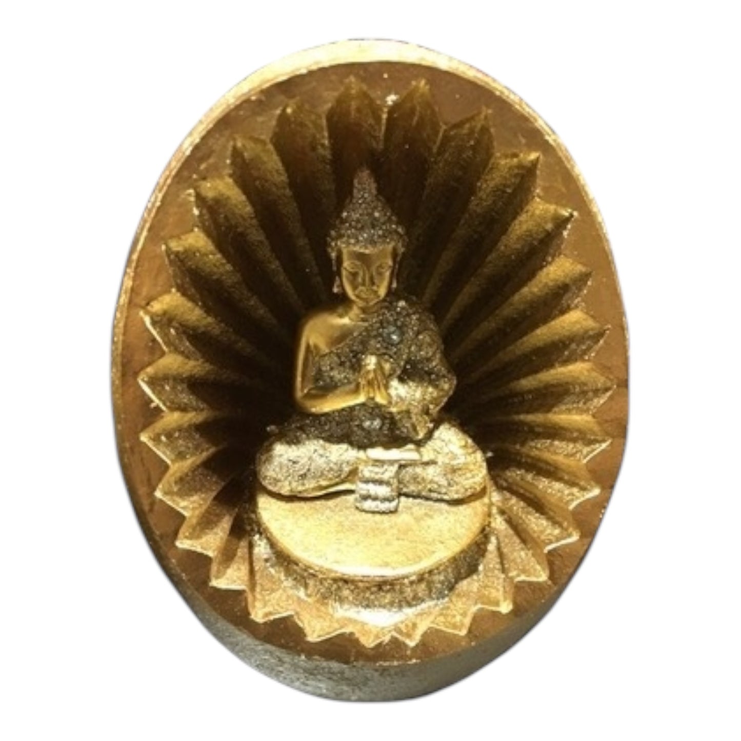 Buda Bebe y Adulto en Esfera - Gold Yellow , Gold Orange , Gold Brown - Buddha in a Sphere Religious Statue Figurine