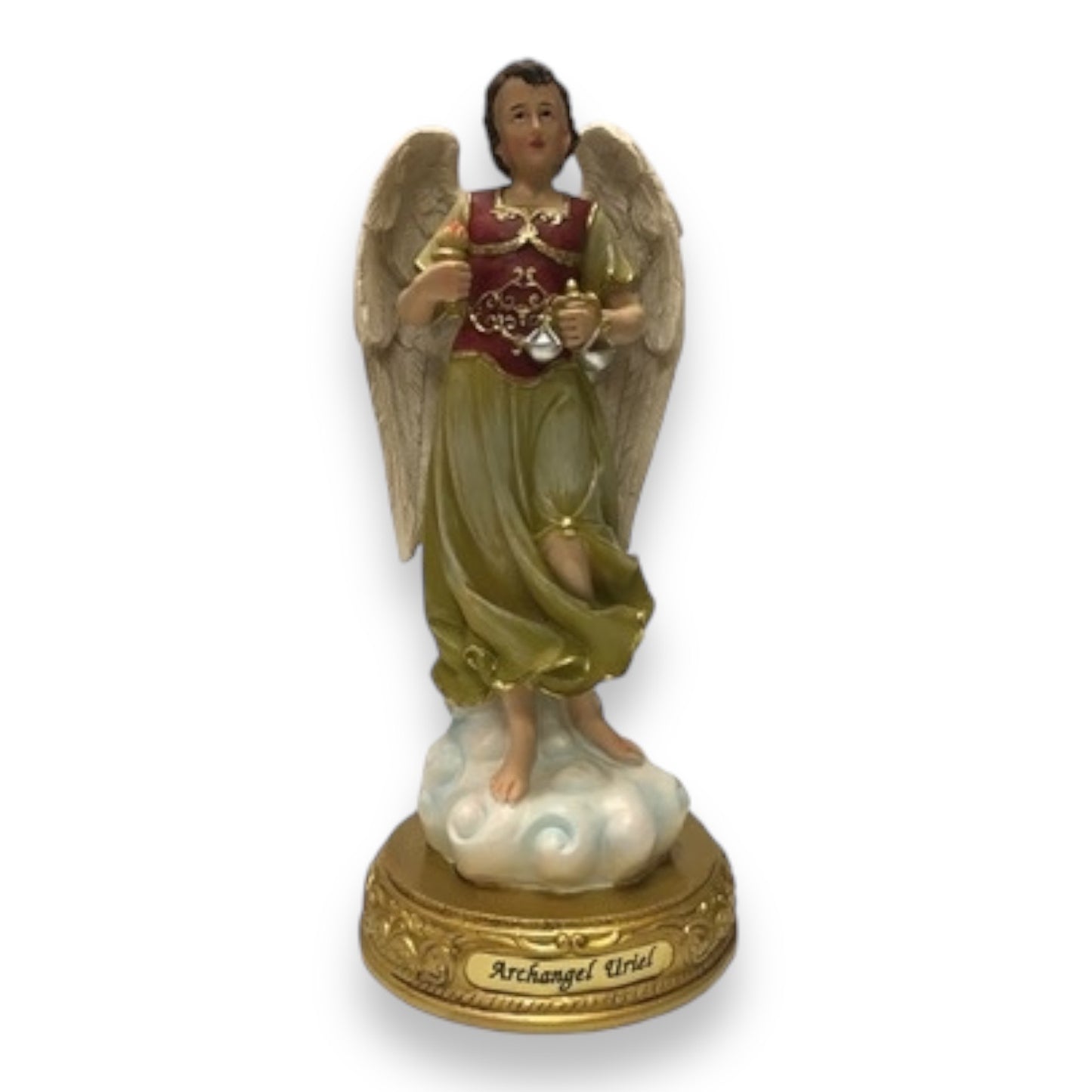 Saint Uriel The Archangel 8" and 12" - Spiritual Angel Religious Statue Figurine