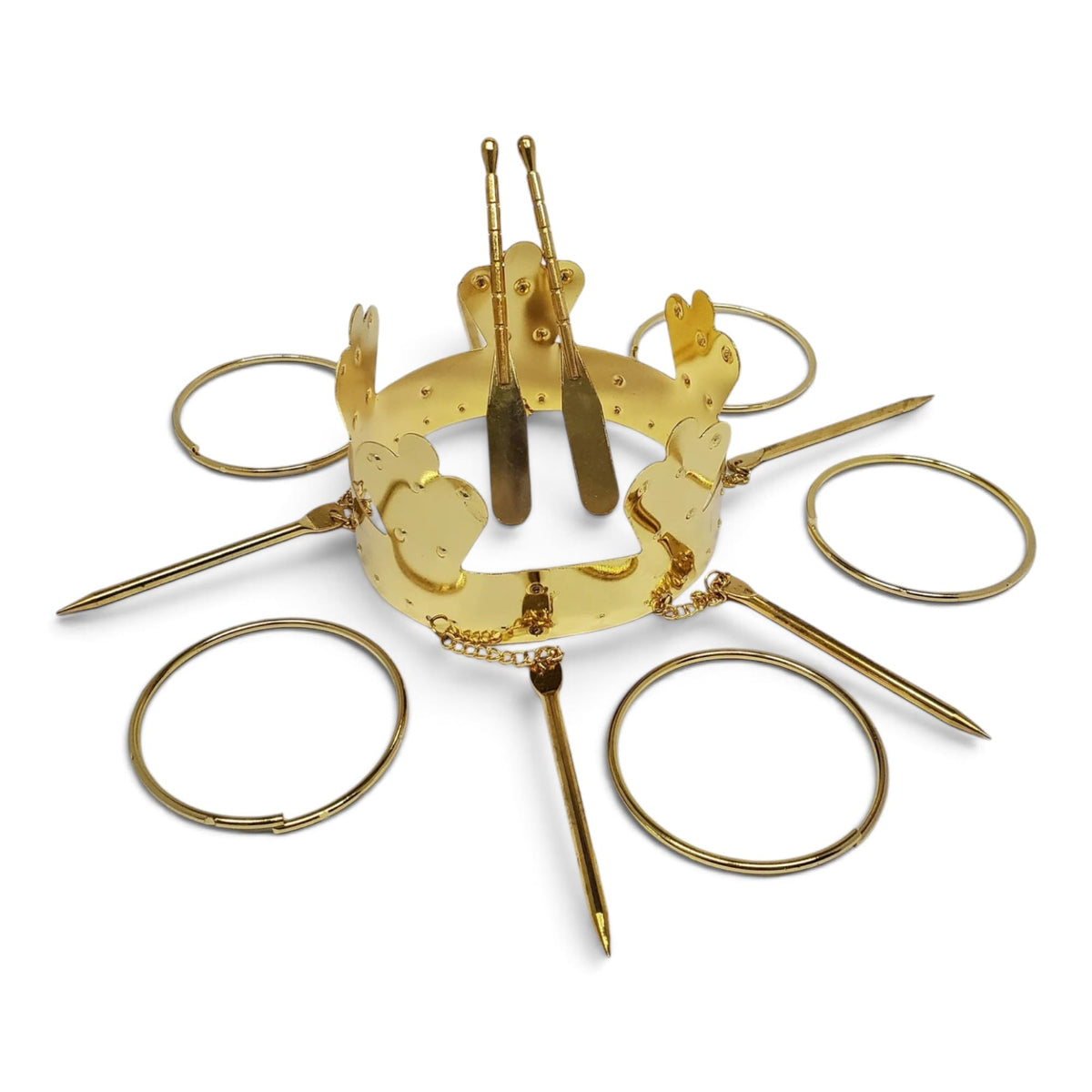 Oshun Crown and Tools Set for Altar – Gold-Tone Metal Spiritual Religious herramientas for Santeria