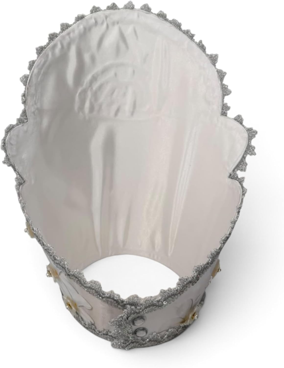 Decorated Orisha Obatala Crown Yoruba Santeria Spiritual Altar Ceremonial Religious Decoration, Whit