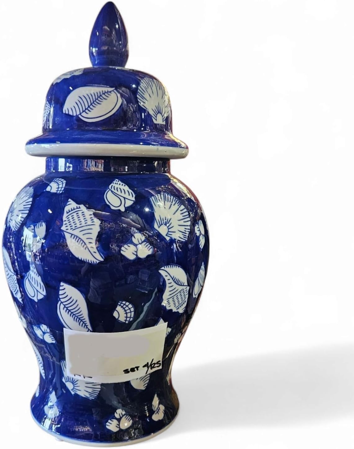 20" Porcelain Olocun Jar Potiche for Santería – Handcrafted Ritual Vase for Orisha Offering & Spirit