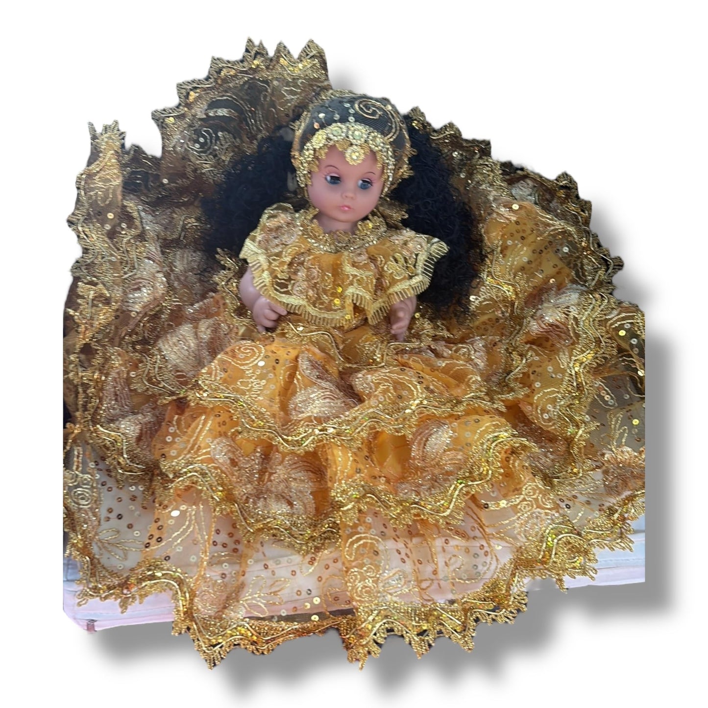 Muñeca Jitana Espiritual Dorada Handmade Santeria Gypsy