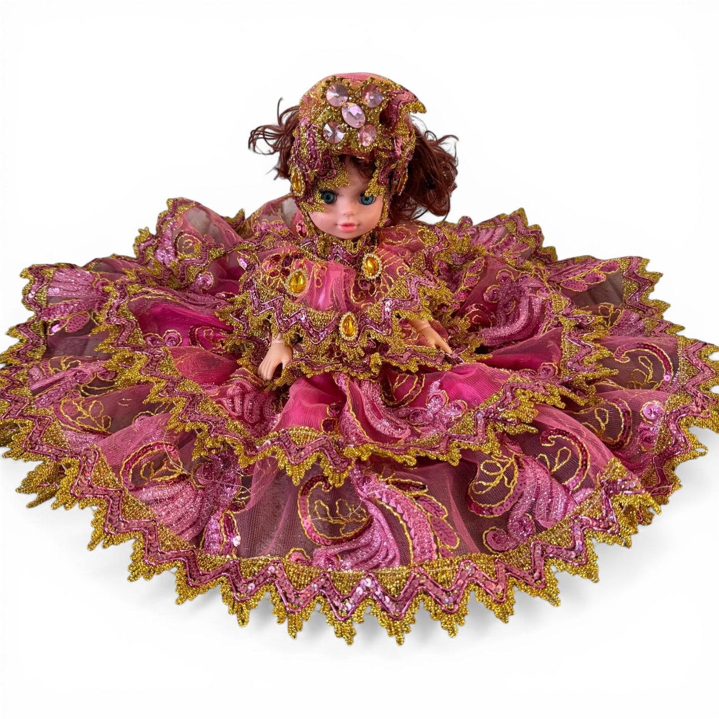 Handmade Obba Spiritual Doll in Pink and Gold Dress