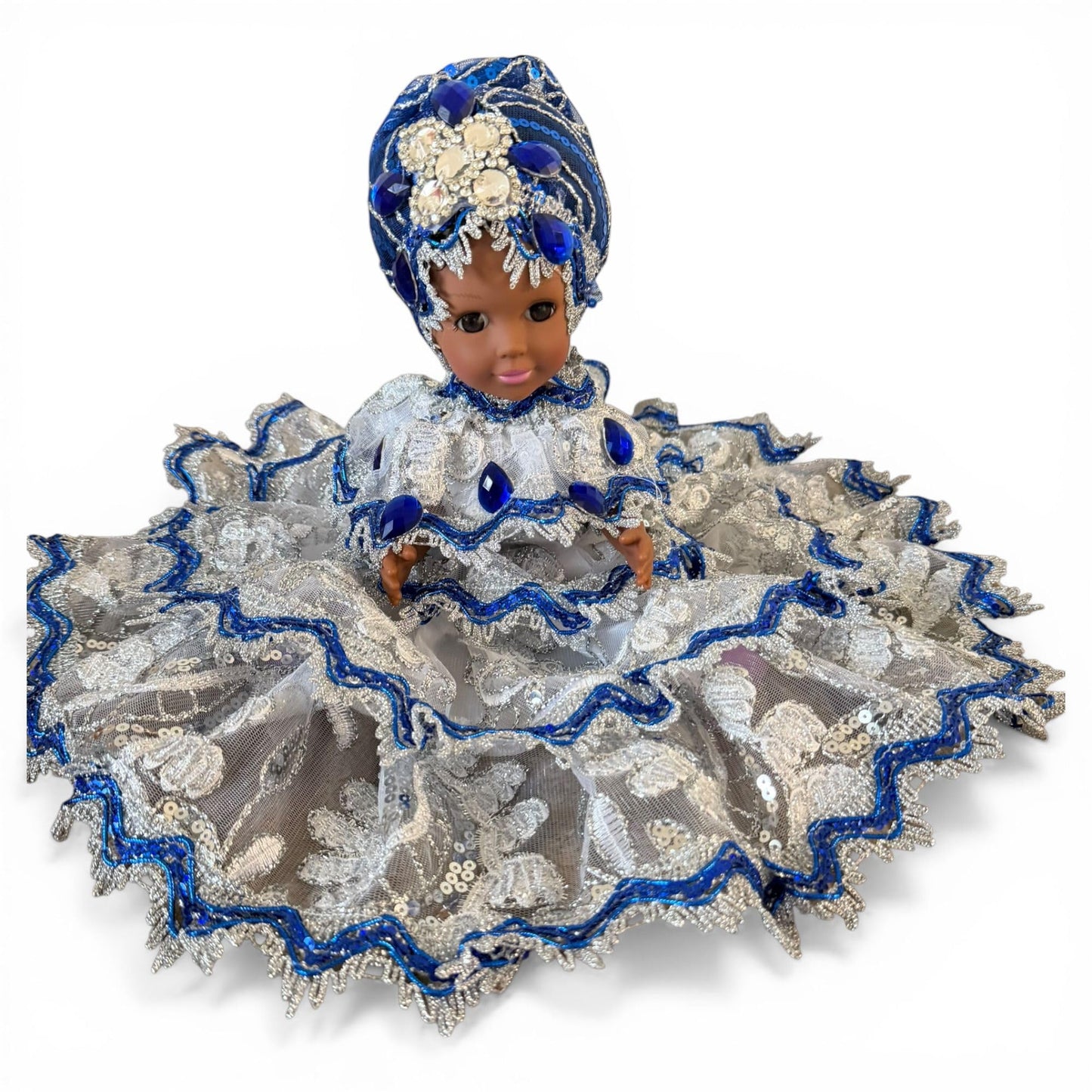 Yemaya Handmade Spiritual Doll in Blue and White Dress