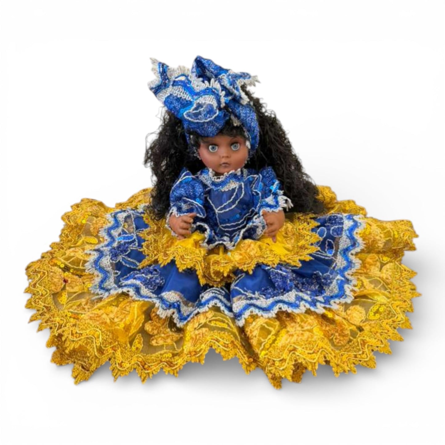 Oshun Spiritual Yemaya & Santeria Doll 12” Blue and Yellow