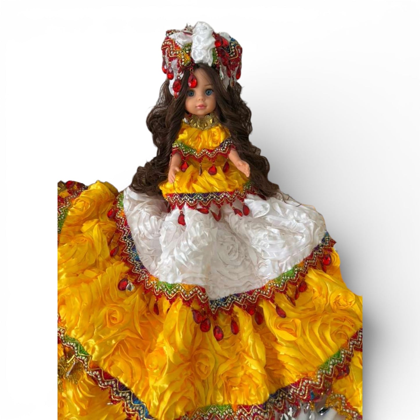 Oshun Jitana Spiritual Doll White & Yellow Dress – Muneca
