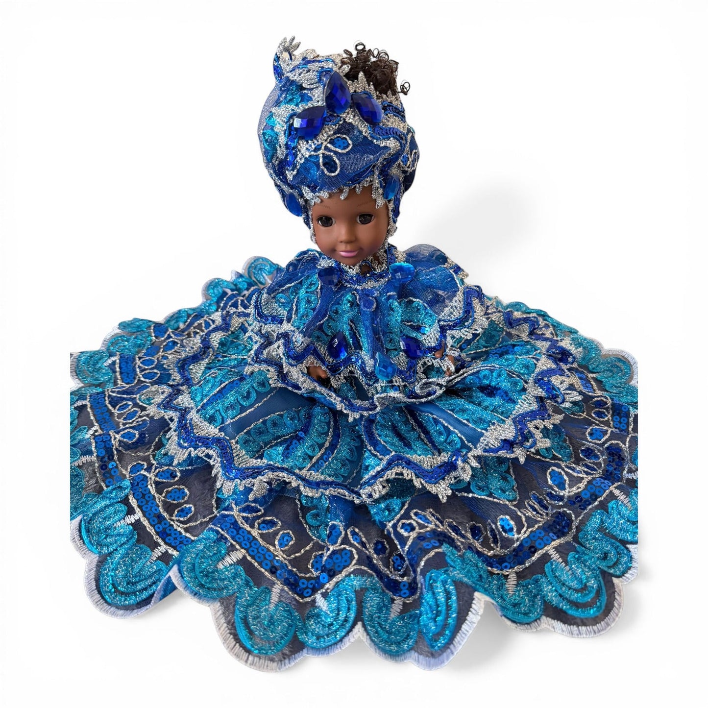 Yemaya Handmade Spiritual Doll in Blue Turquoise Dress
