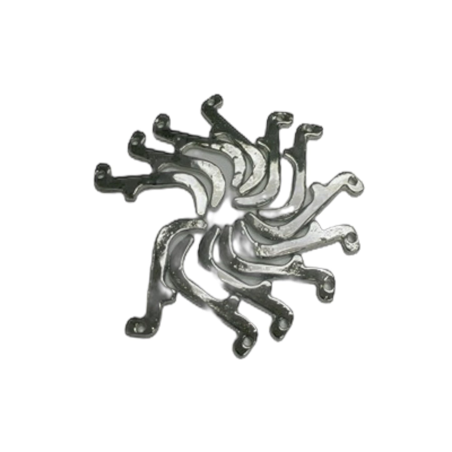 L-Shaped Sword Charms – Set of 12 Silver-Toned Amulets