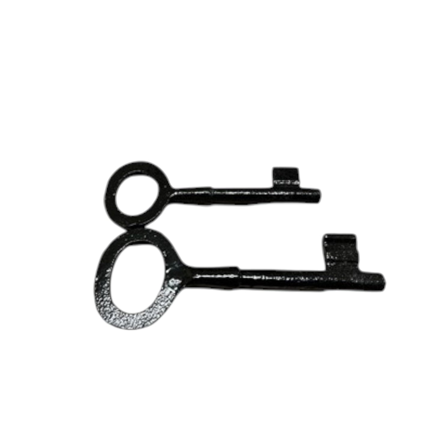 Cast Iron Black Key Set of 2 Pcs, 6" and 5" Decorative Keys