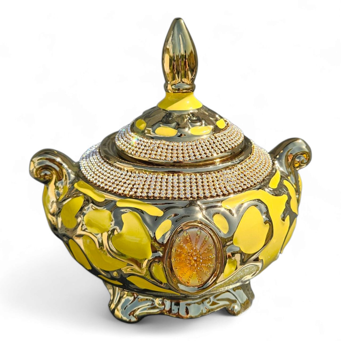 Oshun – Porcelain Orisha Sopera Bowl with Lid – 9'' x 8.5''