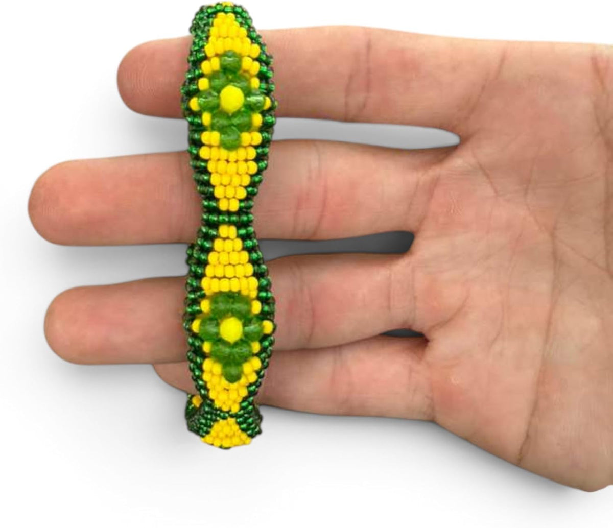 Orula Ilde Bracelet Santeria Green Yellow Beaded Bracelet Yoruba Orisha Orunmila Pulsera de Santo Re