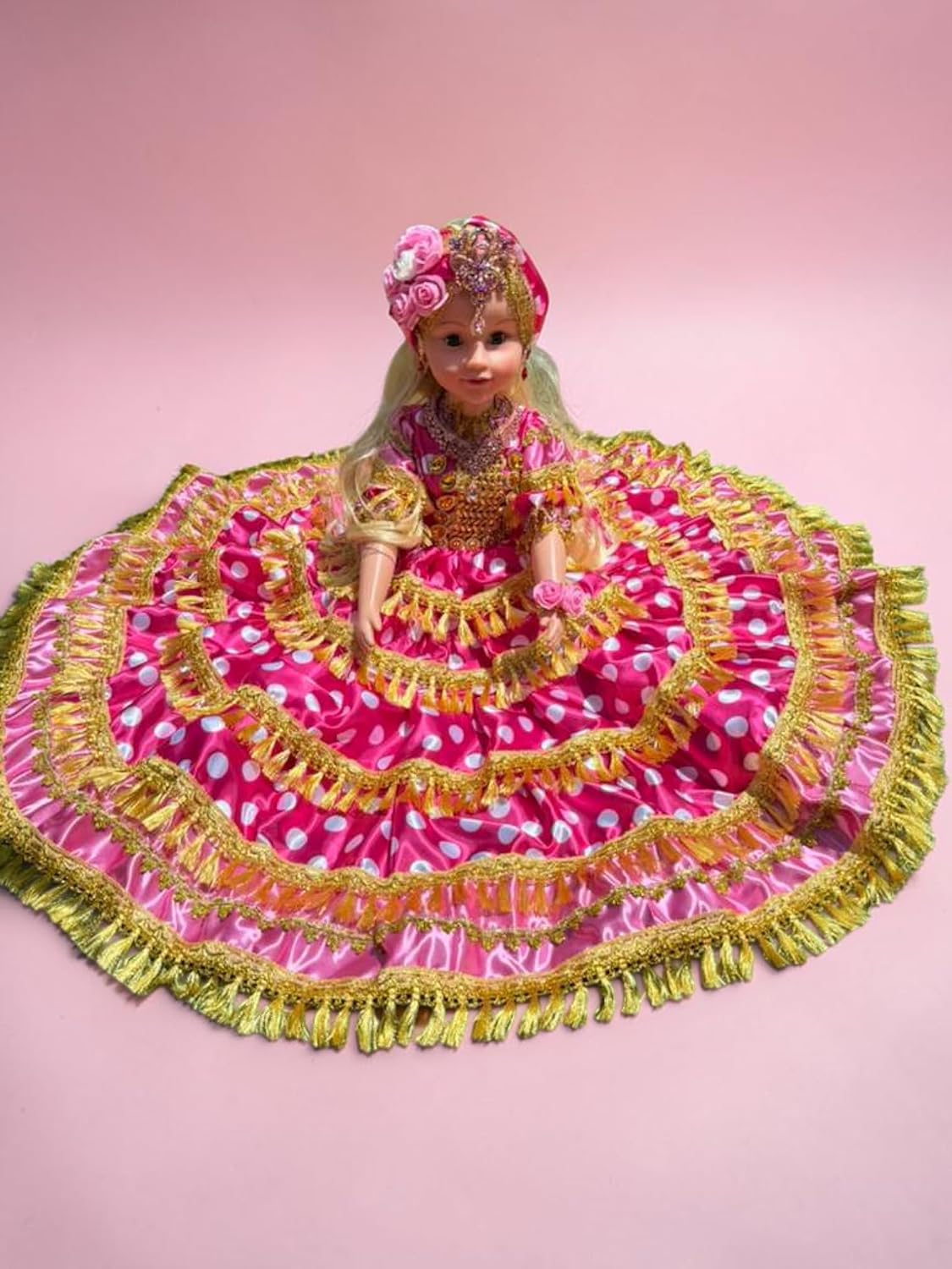 Gitana Yoruba Santeria Muneca 26" Spiritual for Altar Religious Home Decor Yellow Green Oshun (Pink/