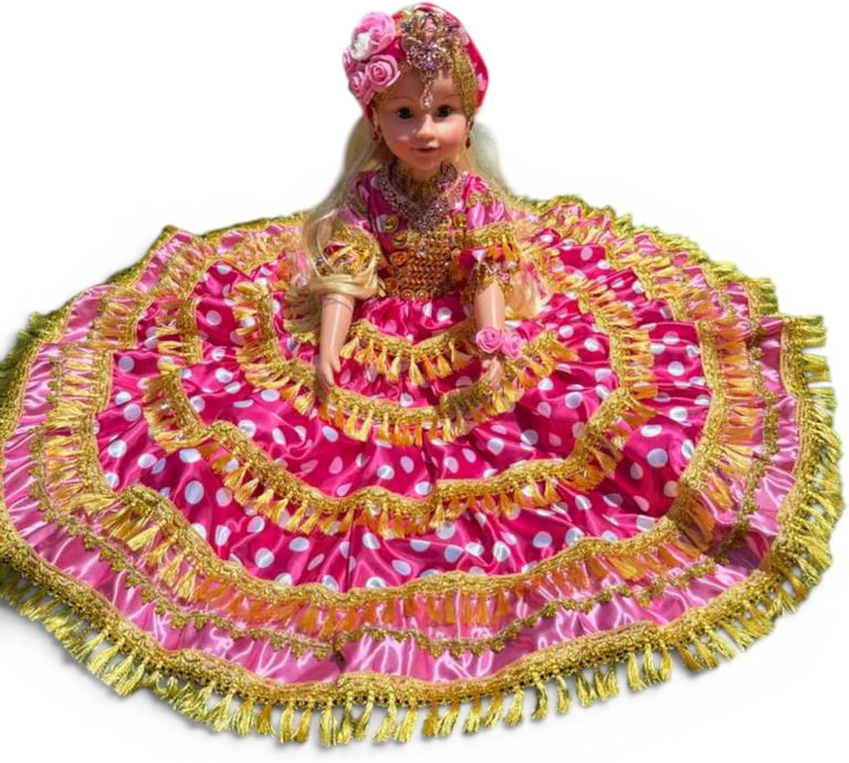 Spiritual Pink Muneca Gitana Obba 26" Santeria Orisha Style Doll for Altar Decor, Prayer, Decoration