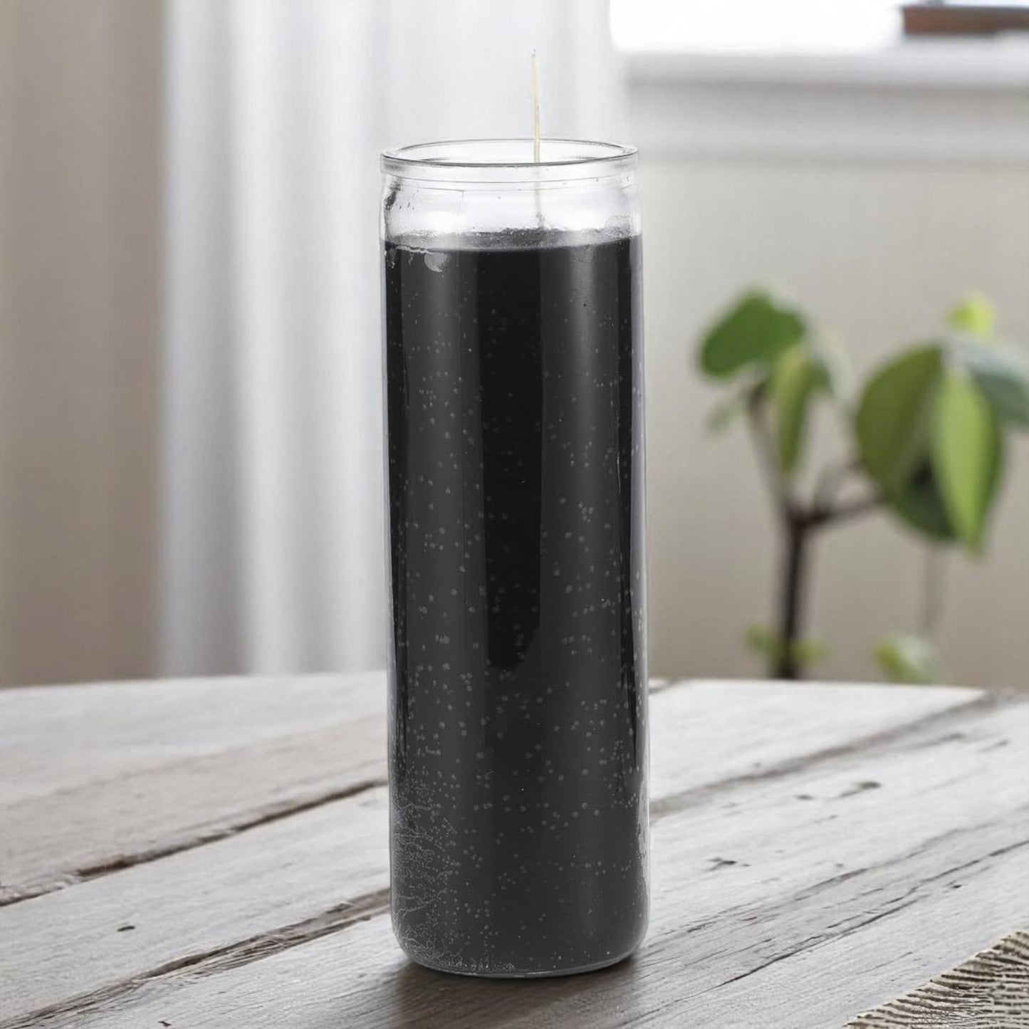 Day Black , Yellow , Red , Blue , Green , Brown Candle in Glass – 8" Unscented Spiritual Prayer Vela for Rituals, Protection, Meditation, Santería, Hoodoo, Spell Work, Religious Altar Pillar Candle