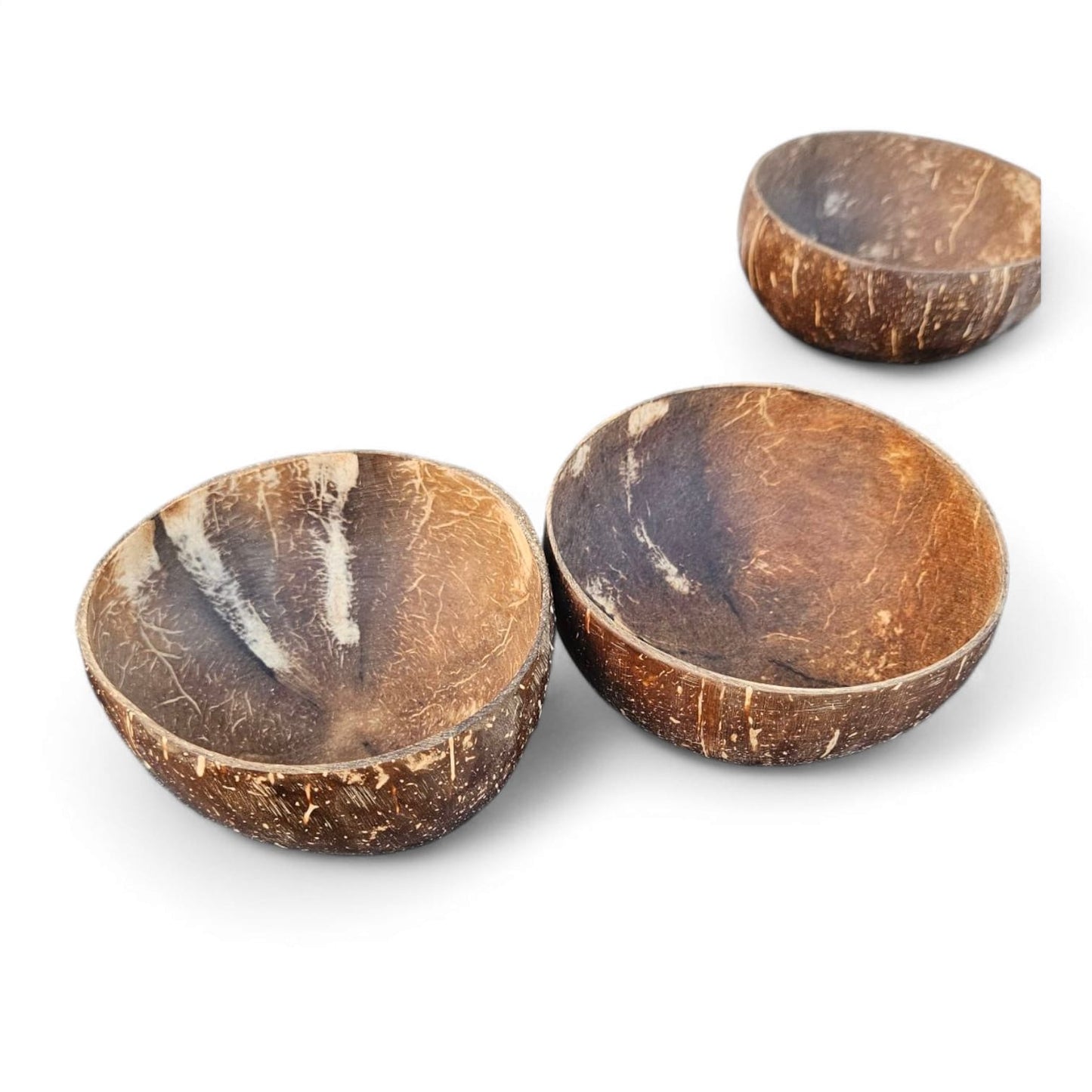2PCS Natural Jicaras Shell Bowls - Eco-Friendly Coconut de Coco 5 Inch | Handmade Calabash Bowls for Santería, Spiritual Rituals & Home Decor