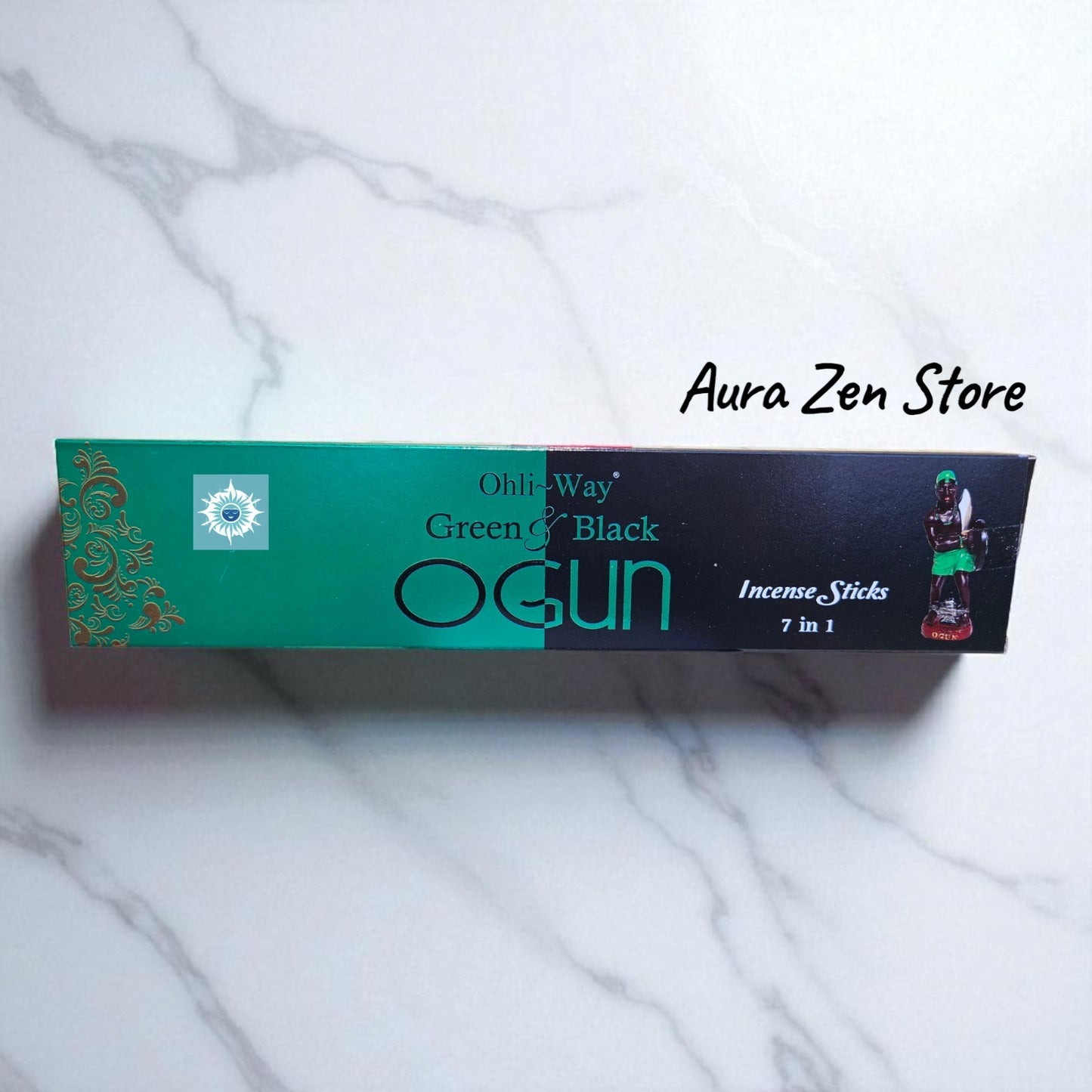 Ogun Green & Black Incense Sticks by Ohli-Way – 7-in-1 Spiritual Aromatherapy | 70 Sticks for Strength, Protection & Courage (Ogun)