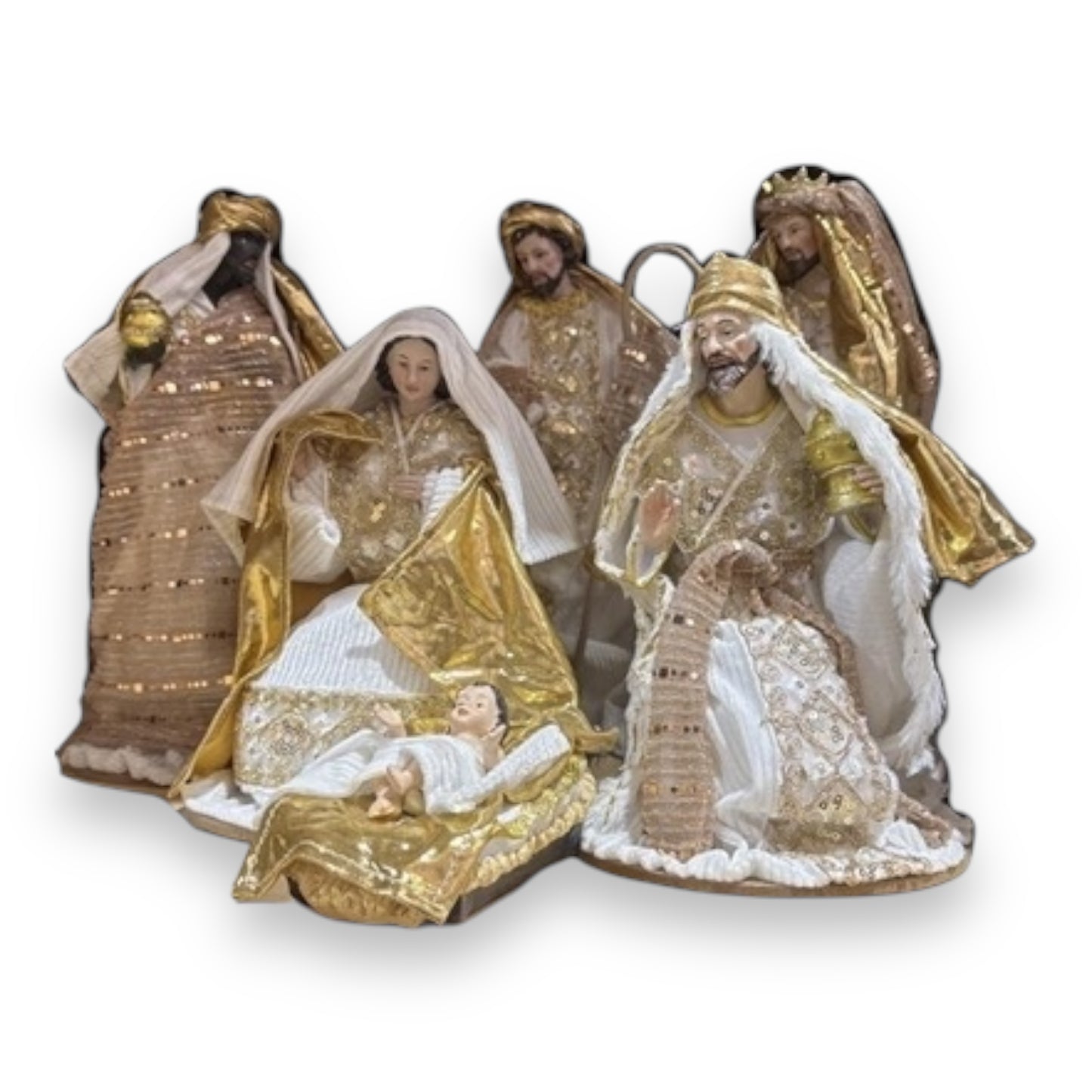 The Nativity 1-Piece Set – 16" , 10" and 6 Piece 13" Christmas Figurine, Holy Family Scene