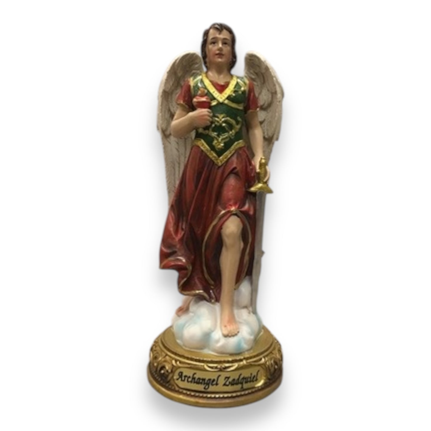 Saint Zadkiel Archangel 8" and 12" Resin Figurine – Spiritual Angel Statue for Home and Altar