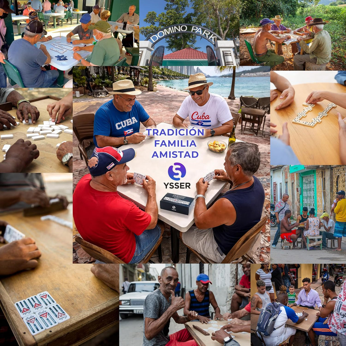 Domino Cubano Doble Nueve Cuban Dominoes Double Nine with Cuban Flag on Chips