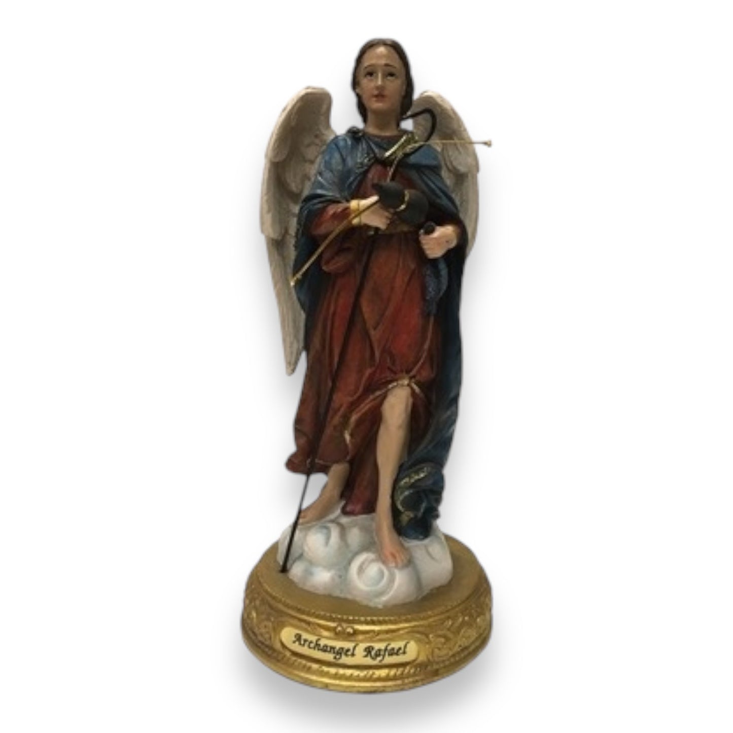 Saint Raphael Archangel 12” Resin Figurine – Religious Statue Figurine