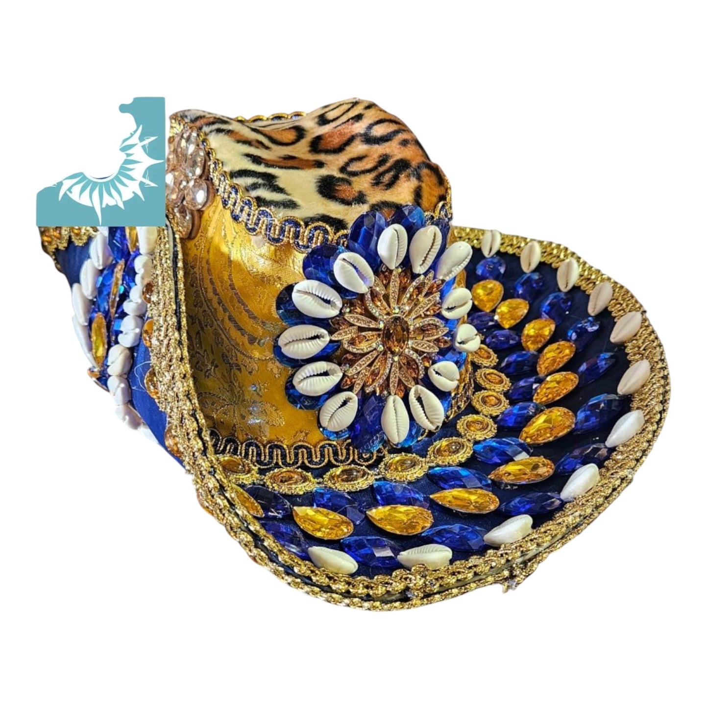Sombrero Decorado Grande Oggun and Oshoci Hat Santeria, Ifa Handmade Sombrero de Ogun and Oshoci