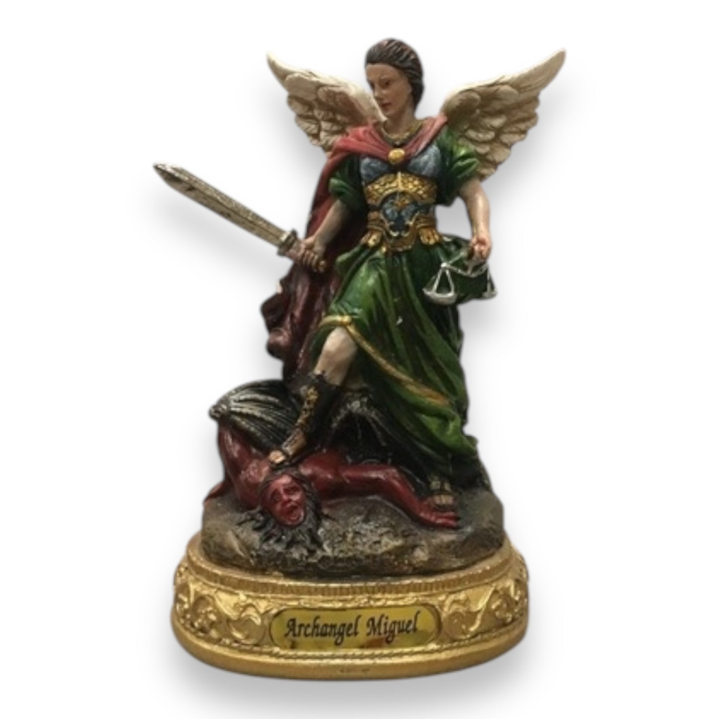 San Miguel 5" and 8" - Saint Michael Archangel - Religious Statue Figurine