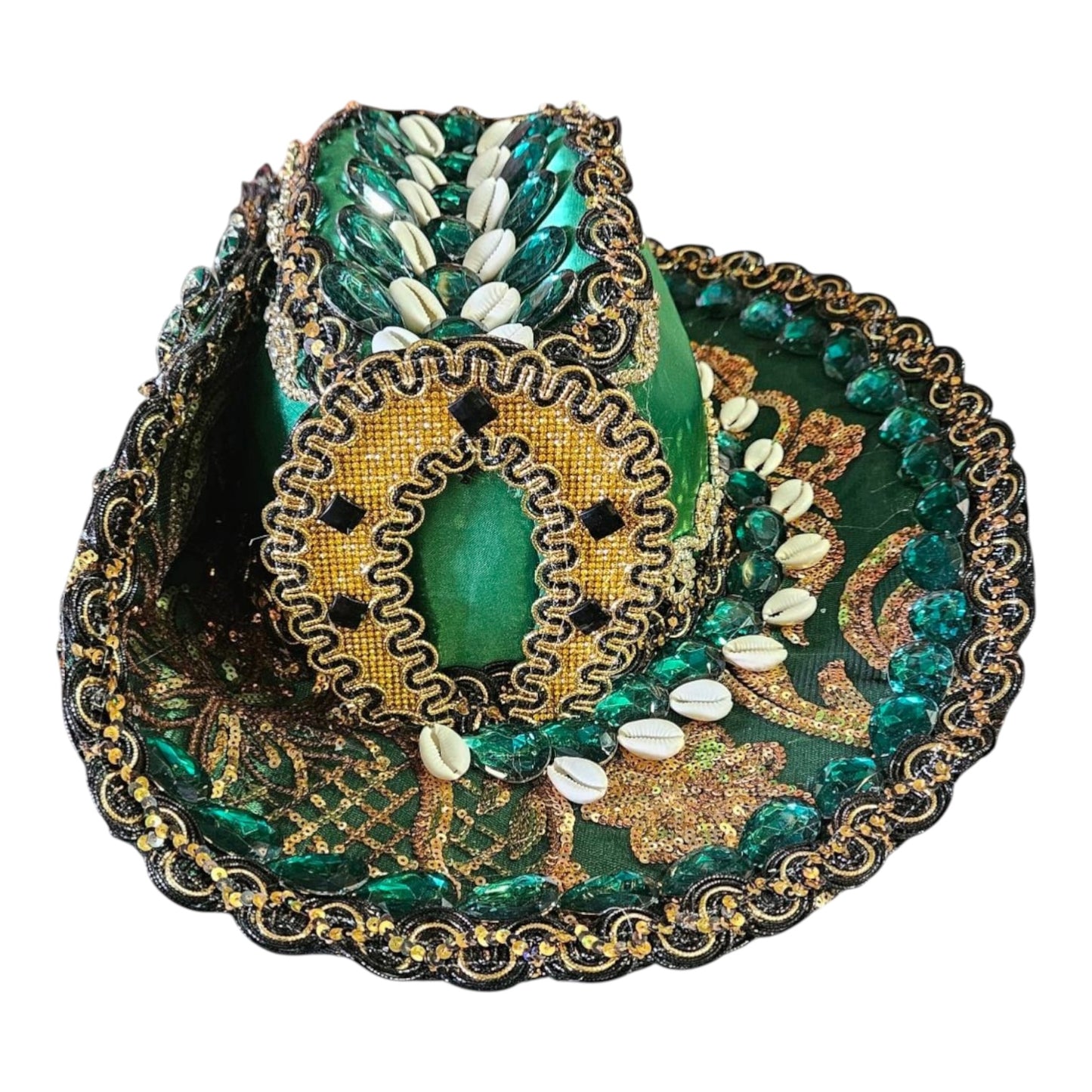 Sombrero Decorado Grande Oggun and Oshoci Hat Santeria, Ifa Handmade Sombrero de Ogun and Oshoci