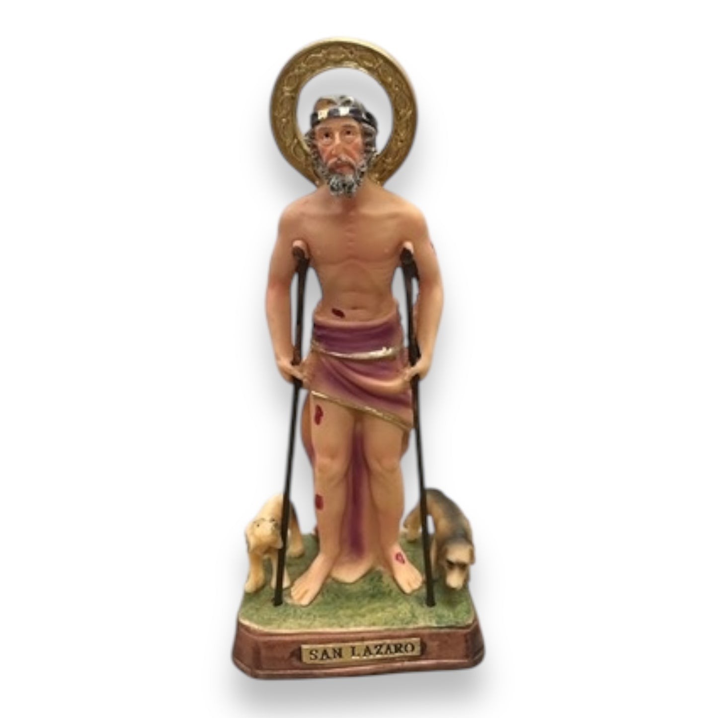San Lazaro 5" , 6" , 8" and 4" Bronze - Patron of Healing & Protection - Religious Statue Figurine