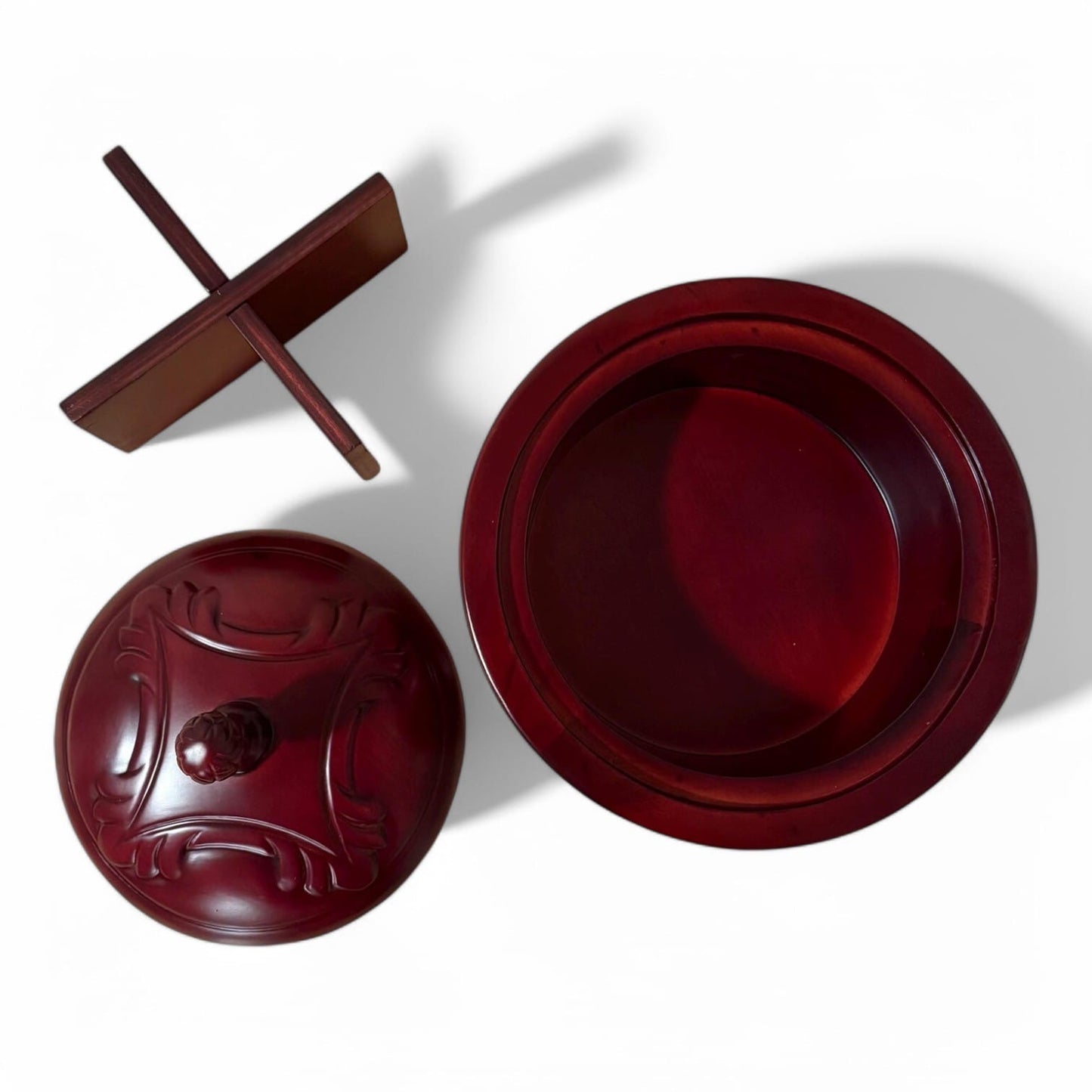 Set of 2 - Shango and Orula Pilon with Sopera – Hand carved Wood Batea Set for Santería Rituals – Orisha Offering Batea y Pilon