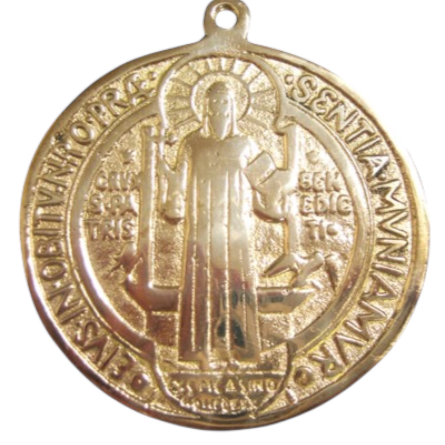Large - Saint Benito Amulet Medallon – 3.5" Bronze Medalla for Protection and Blessings