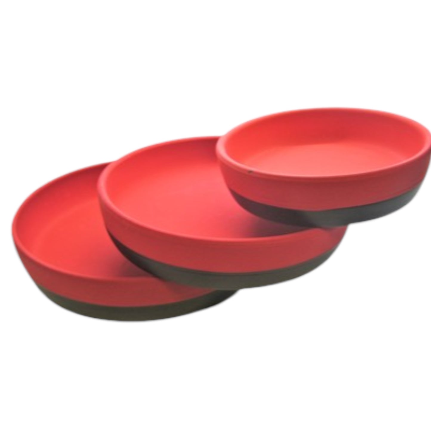 Elegua Platos Set of 3 – Red & Black Ceramic Plates, Santeria, Ifa, Orishas