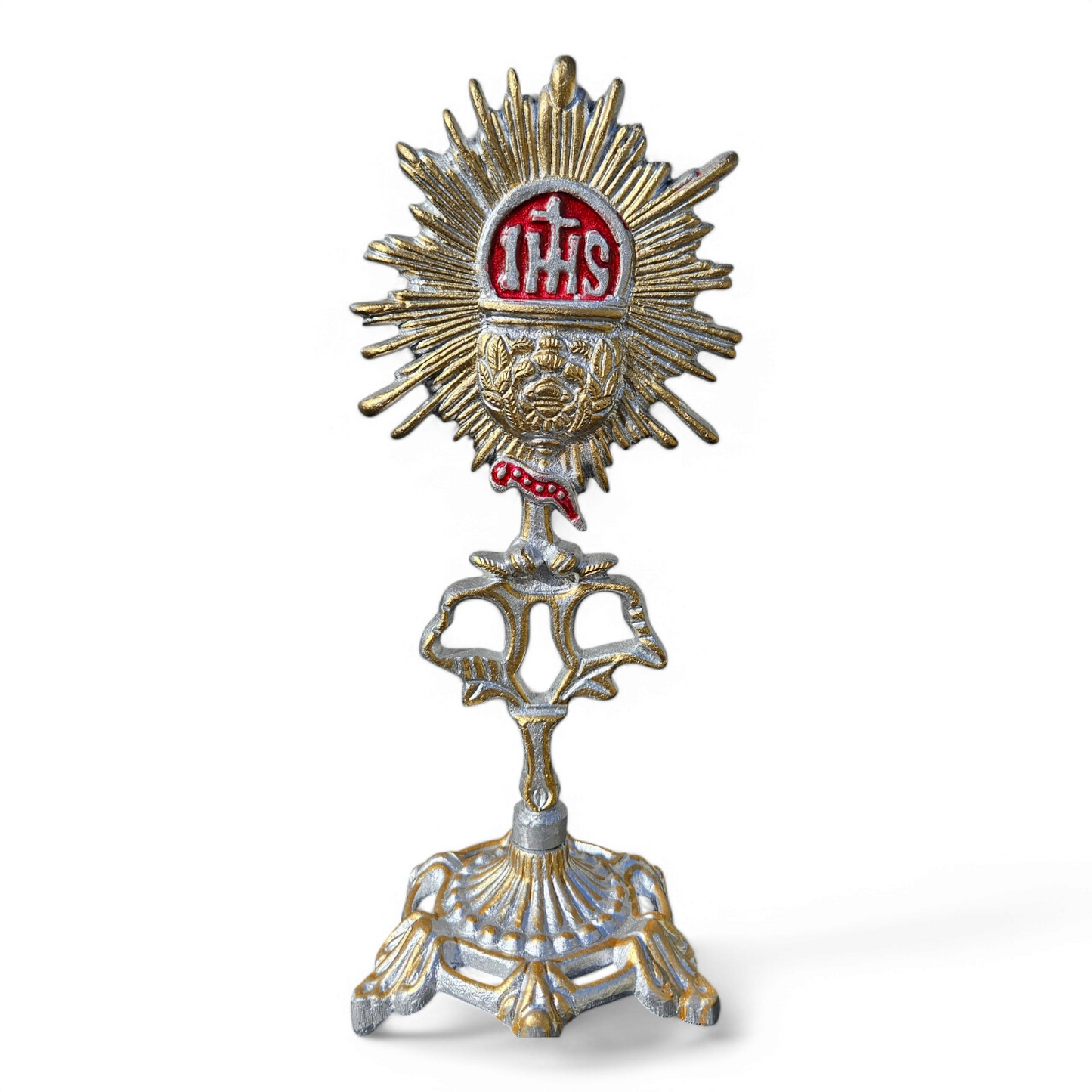 Santisimo Silver Aluminum Statue – 11" Tall, Religious Catholic Figurine