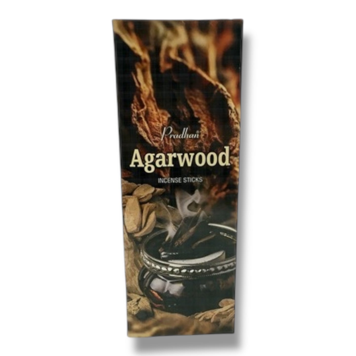 Agarwood Incense Sticks – 120 Sticks Total – 6 Hexagon Packs of 20 – Deep Woody Aroma, Hand-Rolled Indian Incense for Meditation, Spiritual Rituals & Relaxation – Pradhan Brand