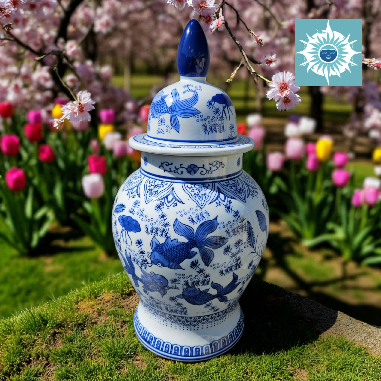 Olokun Porcelain Ginger Jar Potiche 17” – Sopera de