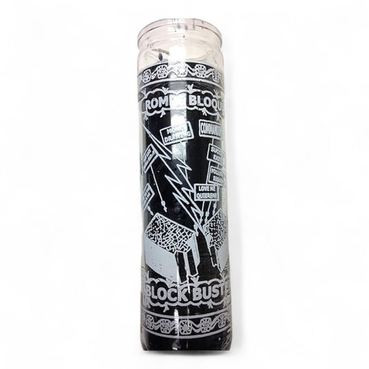 Candle Block Buster 7 Day - Vela Rompe Bloqueo 8" Inch Unscented Pillar Candle in Glass
