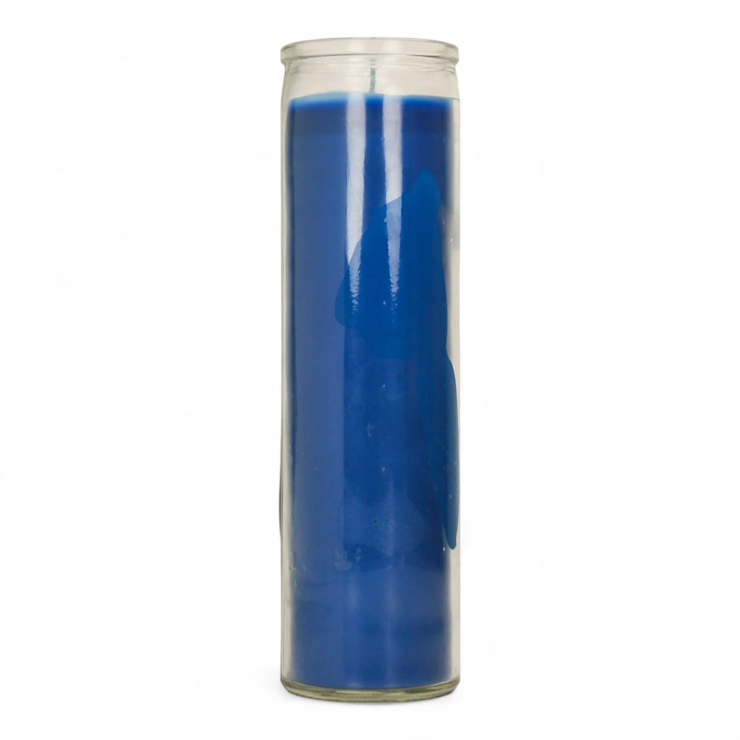 Day Black , Yellow , Red , Blue , Green , Brown Candle in Glass – 8" Unscented Spiritual Prayer Vela for Rituals, Protection, Meditation, Santería, Hoodoo, Spell Work, Religious Altar Pillar Candle