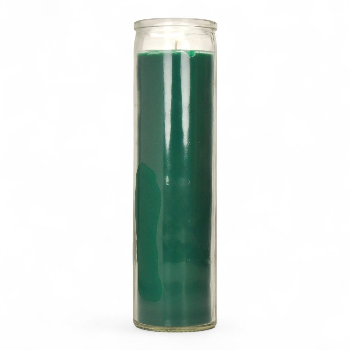 Day Black , Yellow , Red , Blue , Green , Brown Candle in Glass – 8" Unscented Spiritual Prayer Vela for Rituals, Protection, Meditation, Santería, Hoodoo, Spell Work, Religious Altar Pillar Candle
