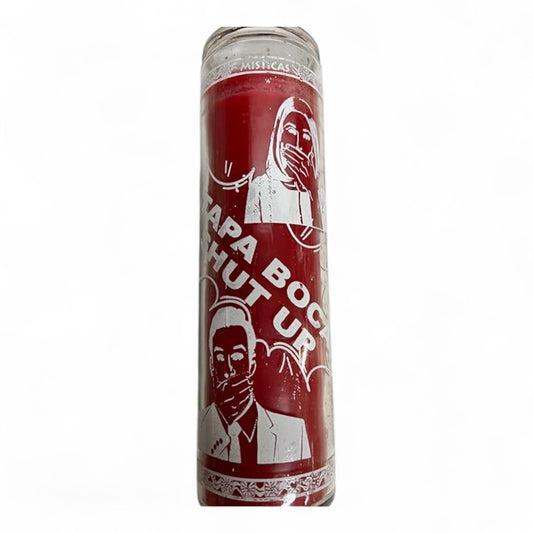 Prayer Candle 7 Day Mouth Cover 8" Tapa Bocas Unscented Pillar Candle in Glass