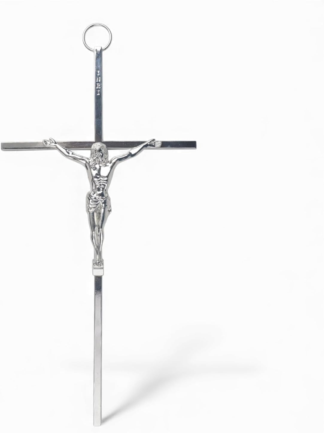 Aura Zen Store Silver Metal Crucifix 7" | Catholic Jesus Wall Cross for Home, Prayer, Funeral & Coff