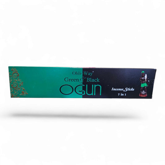Ogun Green & Black Incense Sticks by Ohli-Way – 7-in-1 Spiritual Aromatherapy | 70 Sticks for Strength, Protection & Courage (Ogun)
