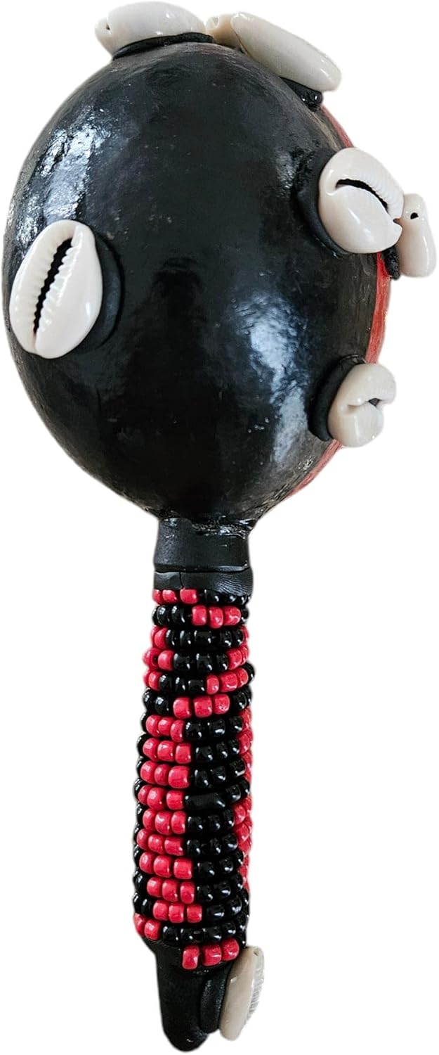 Elegua - Eshu Maraca Handcrafted for Santeria and Spiritual Practices with Cowrie Shells, Orishas