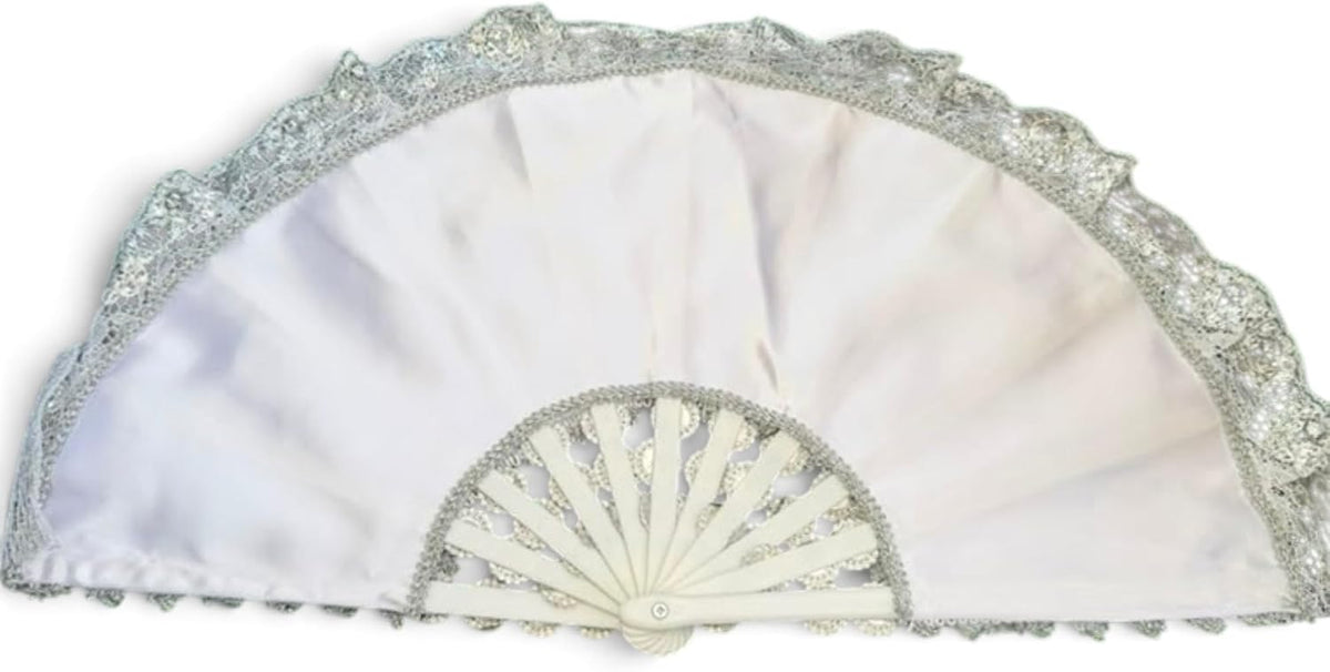 Abanico Yoruba Decorado Santeria Spiritual Altar Decoration Santo Religious Fan White