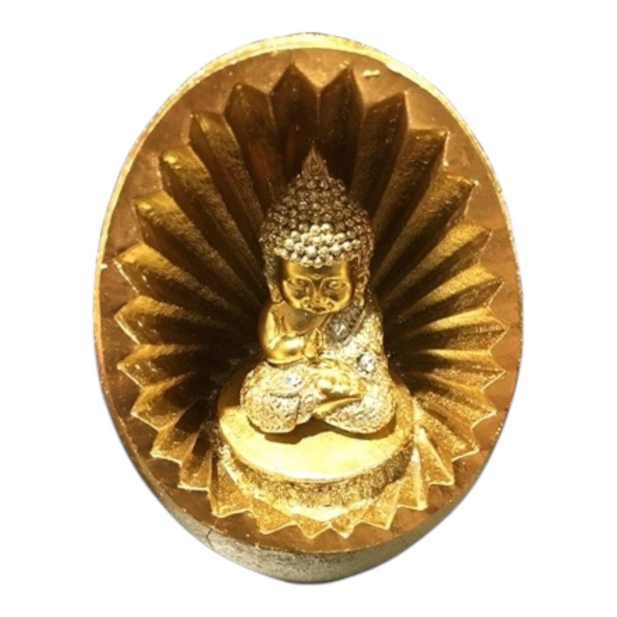 Buda Bebe en Esfera - Gold Orange Baby Buddha in a Sphere Religious Statue Figurine