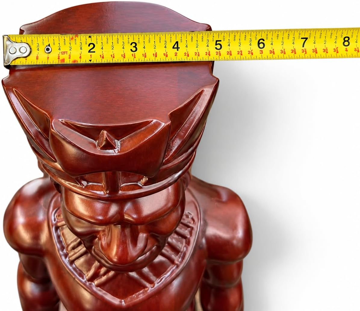 36-Inch Chango Pedestal Statue – Yoruba Santeria Spiritual Altar Stand with Sword & Axe, Hand-Carved