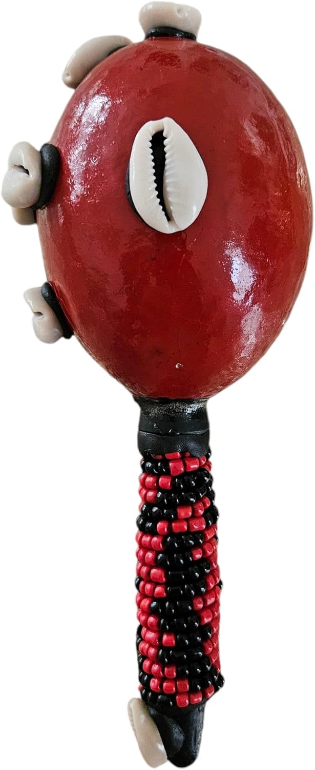 Elegua - Eshu Maraca Handcrafted for Santeria and Spiritual Practices with Cowrie Shells, Orishas