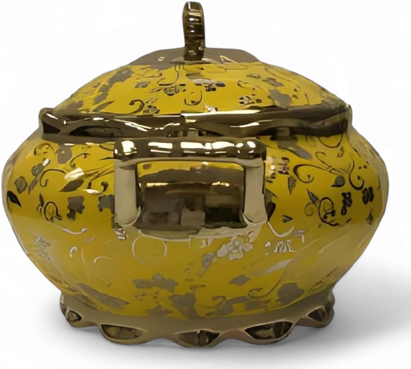 Porcelain Tureens - Soperas 4 Estilos Orishas, Santeria, 10" (Inch) Santo Obatala, Shango, Ochun, Yemaya, Ifa, Orula (Yellow)