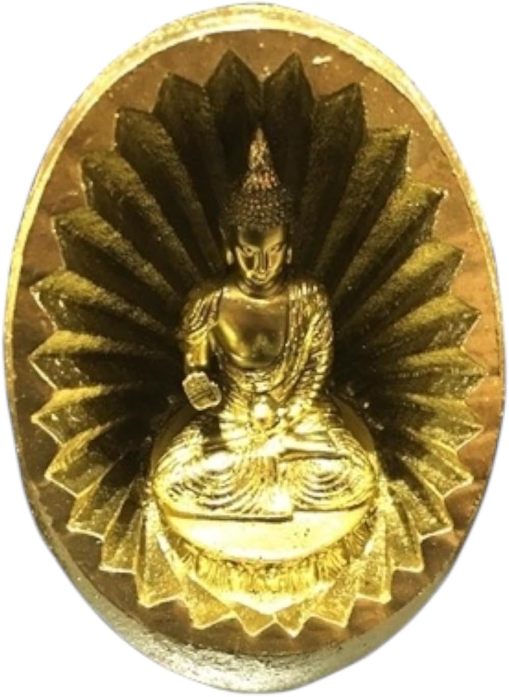 Buda Adulto en Esfera -Gold Yelow Adult Buddha in a Sphere Religious Statue Figurine